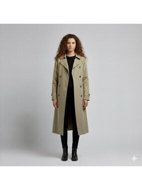 Vintage Burberry Khaki Light Trench Coat - 38R / L-XL